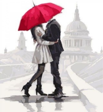 Картина по номерам "Закохані під парасолькою"
